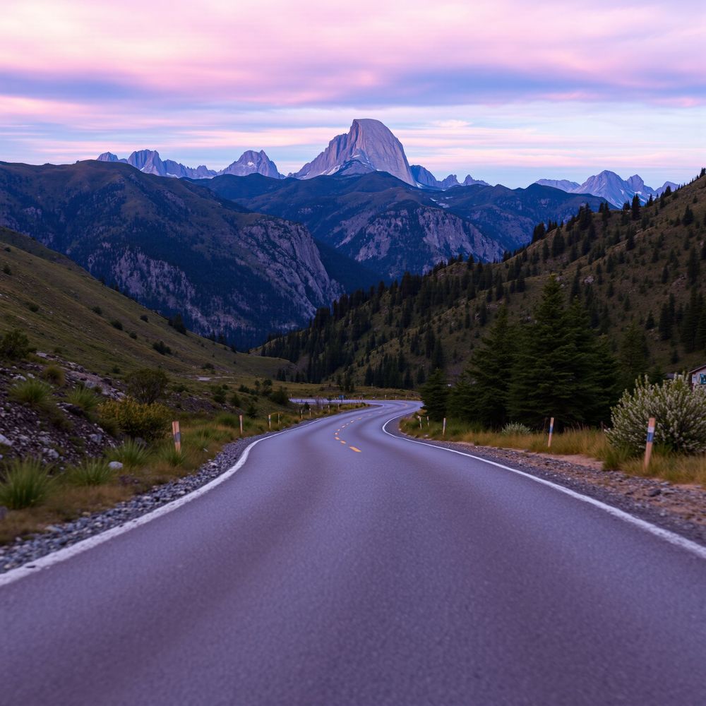 Dawn Drift Along the Chilly Ridge Road
