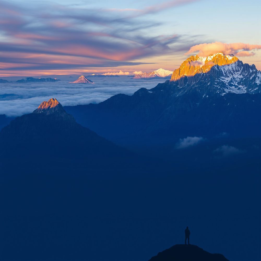 Silent Ascent at Dawn's First Light