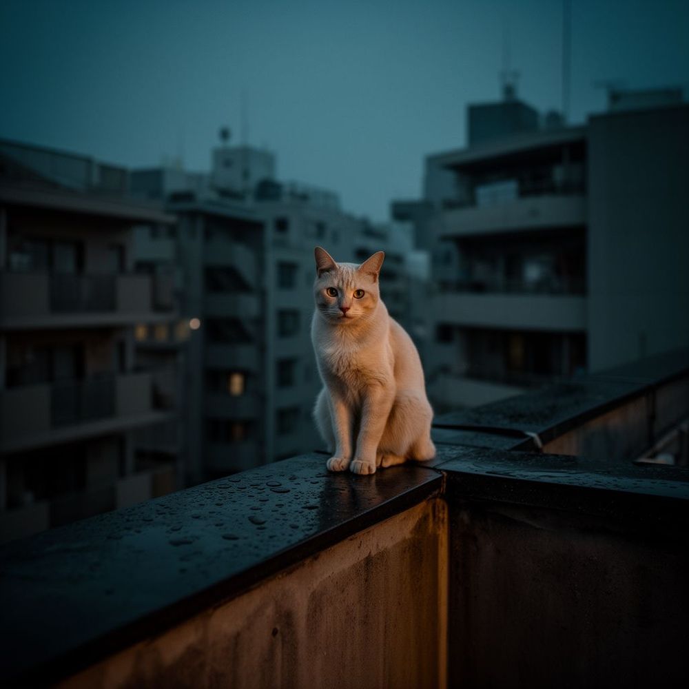 Cat on the Rooftop